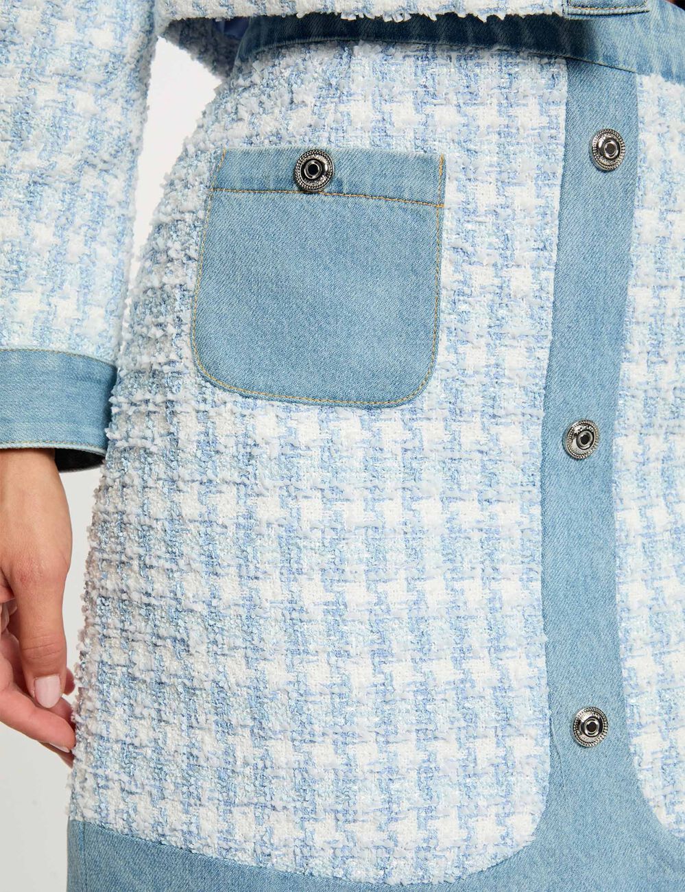 Falda corta ajustada azul cielo mujer
