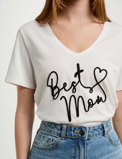 Camiseta con mensaje blanco mujer
