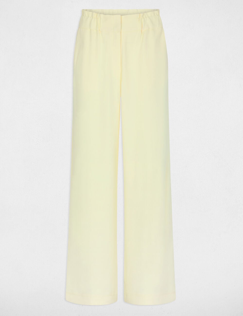 Pantal&oacute;n pernera ancha amarillo pastel mujer