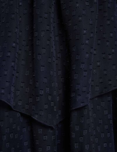Vestido de gasa con tirantes finos azul marino mujer