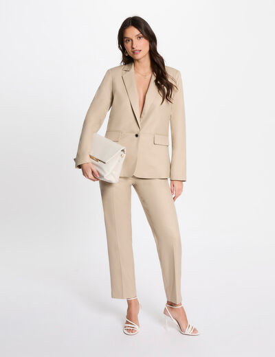 Americana hilos metalizados marron clair mujer