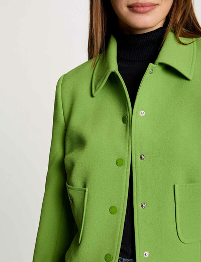 Chaqueta corta abotonada vert anis mujer