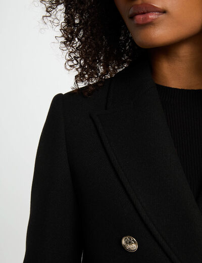 Abrigo a media pierna negro mujer