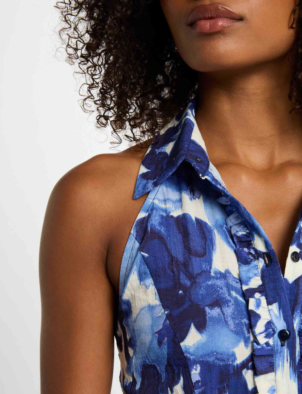 Vestido acampado estampado multicolor mujer