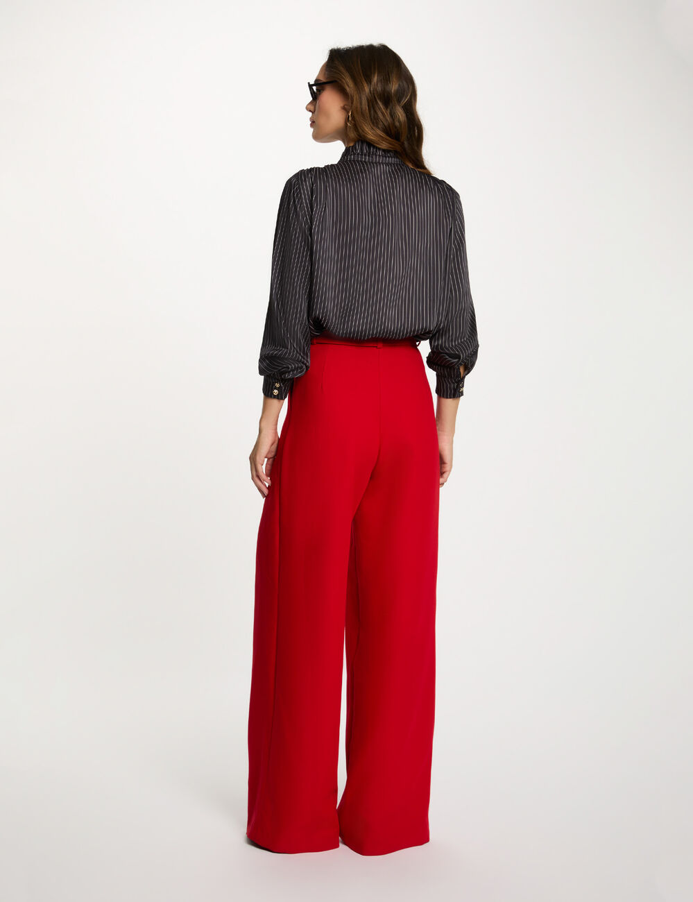 Pantalones Harem De Corte Alto Para Mujer AvaCostume - Rojo - Talla XL (95% Algodón Modal, 5% Elastano)
