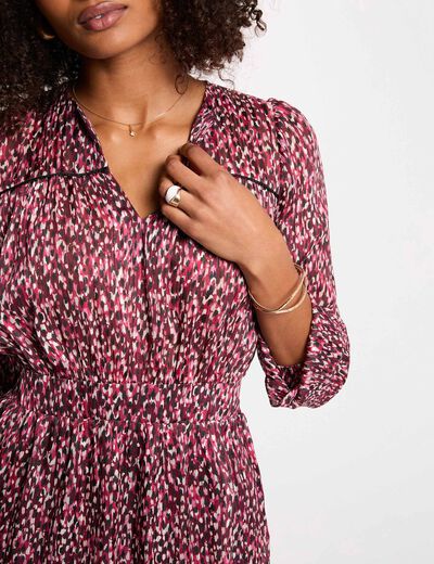 Vestido corto con cuello en V multicolor mujer