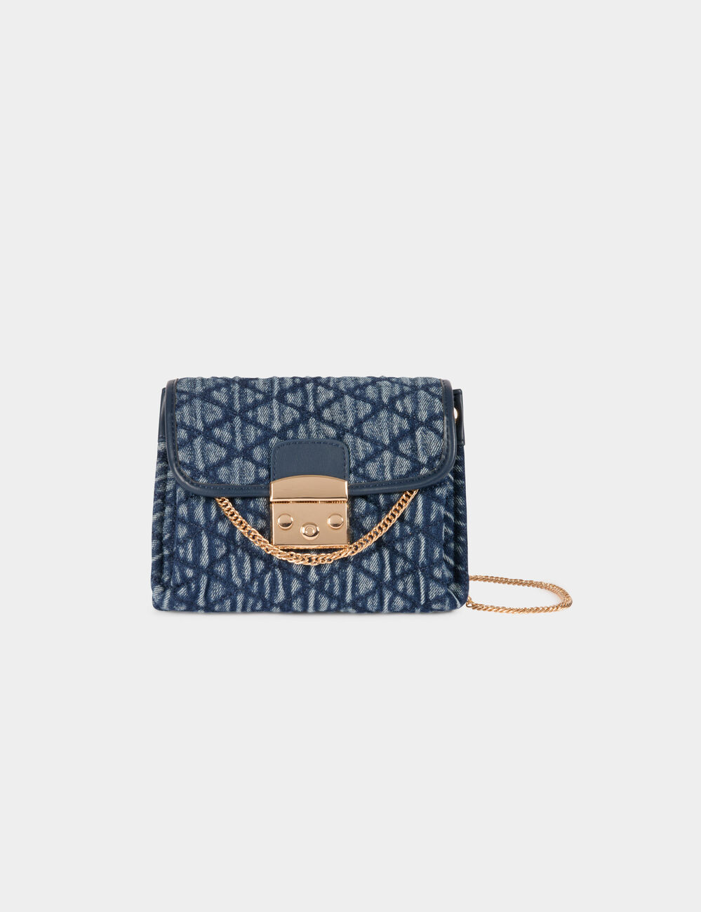 Bolso bandolera acolchado denim stone mujer