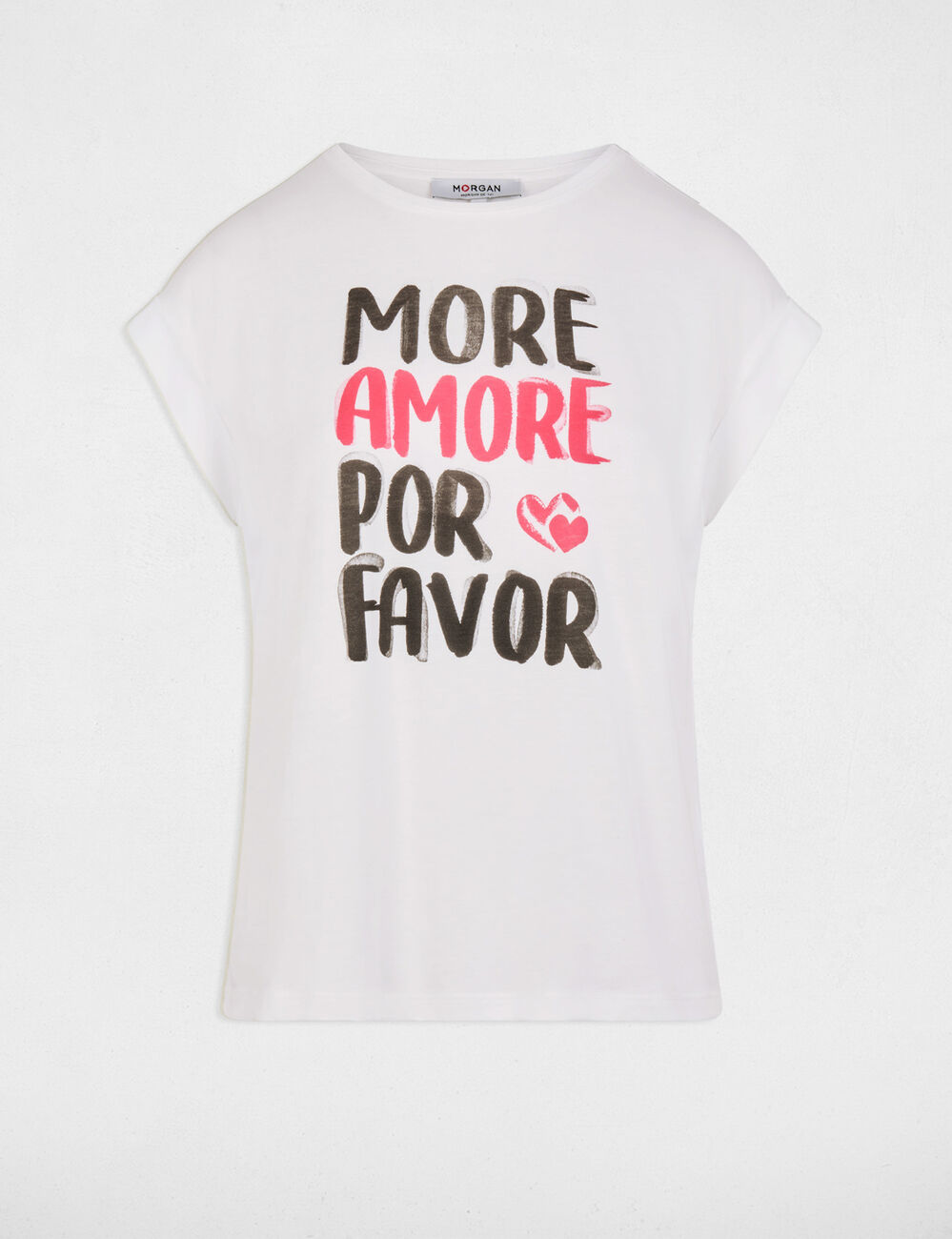 Camiseta de manga corta blanco mujer
