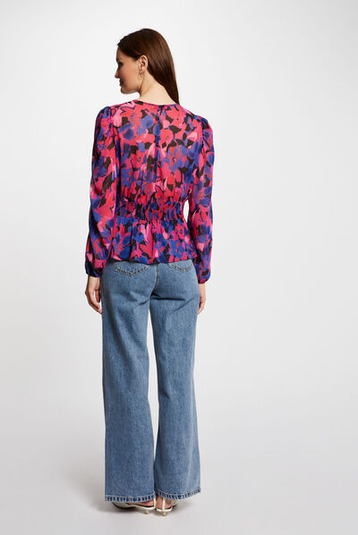Top cruzado estampado floral multico mujer