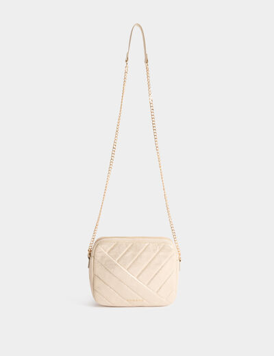 Bolso acolchado amarillo oro mujer