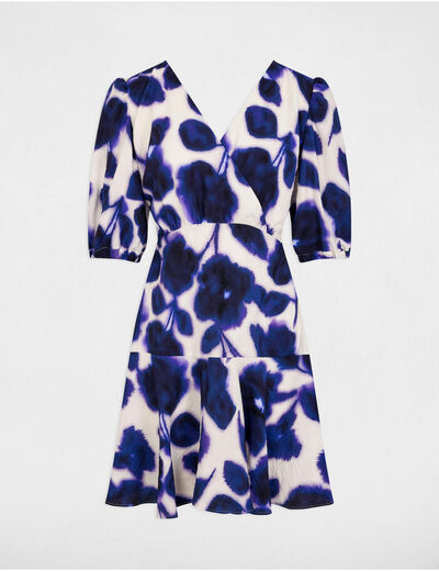 Vestido acampado estampado multicolor mujer