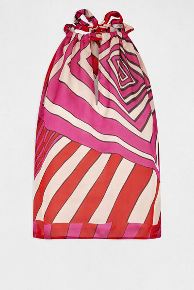 Blusa sin mangas estampado geométrico multicolor mujer