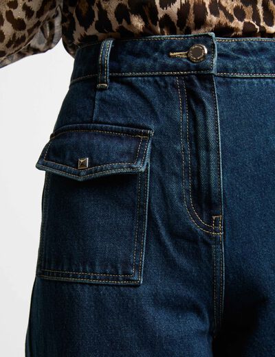 Vaquero pernera ancha denim crudo mujer