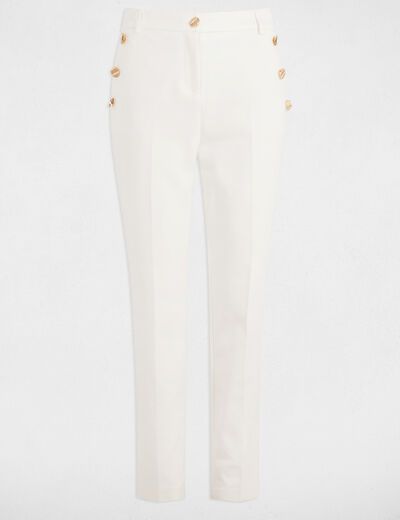 Pantalón cigarette blanco mujer