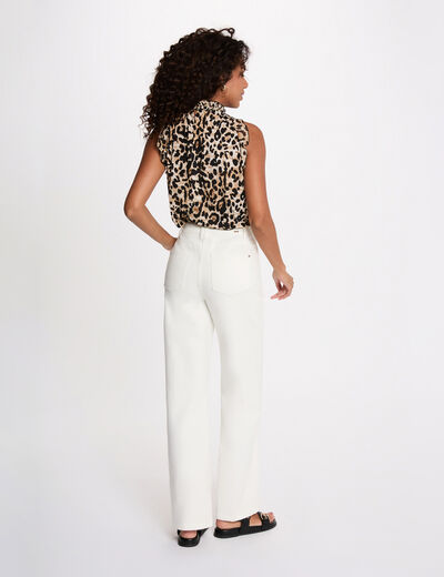 Top sin mangas de cuello alto multicolor mujer