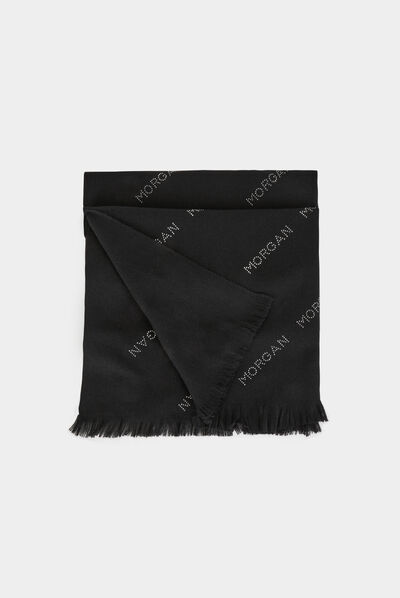 Bufanda con MORGAN de strass negro mujer