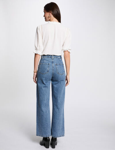 Blusa manga 3/4 marfil mujer