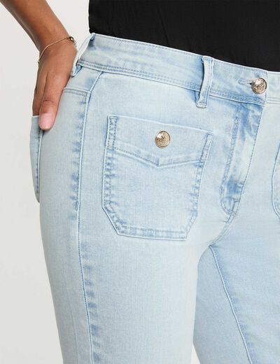 Vaqueros bootcut denim descolorido mujer