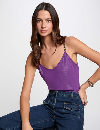 Top tirantes finos violeta mujer
