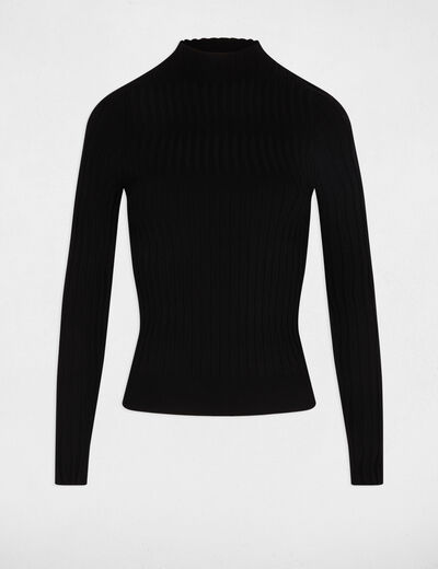Jersey con cuello alto negro mujer
