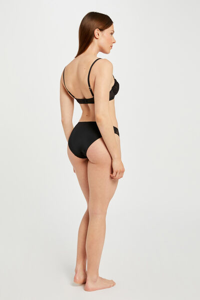 Slip de encaje negro mujer