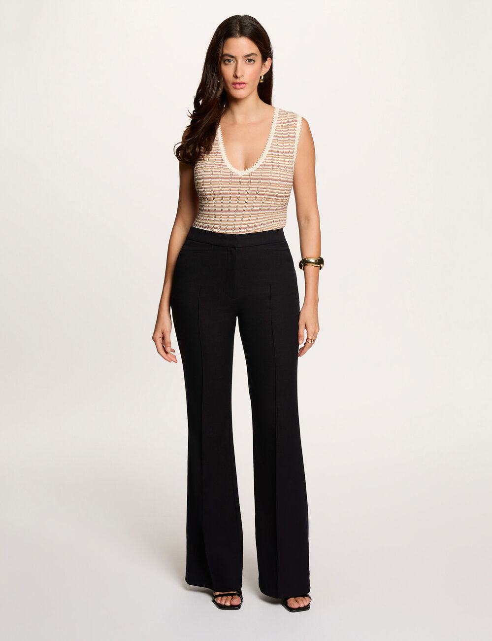 Pantal&oacute;n boot-cut azul marino mujer