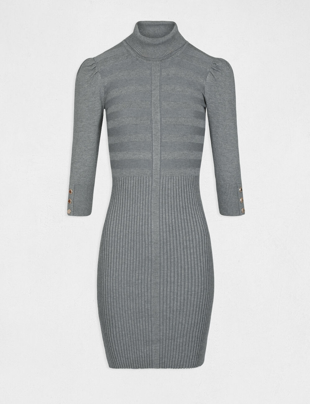 Vestido estilo jersey ajustado gris oscuro mujer