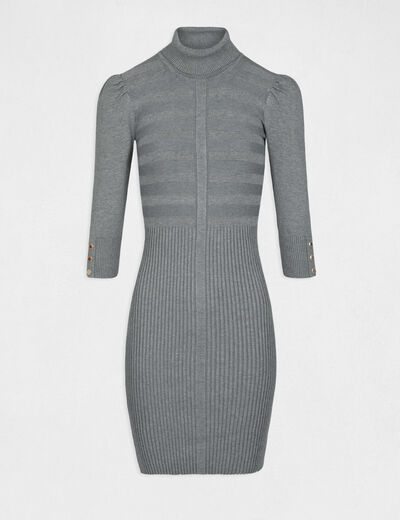 Vestido estilo jersey ajustado gris oscuro mujer