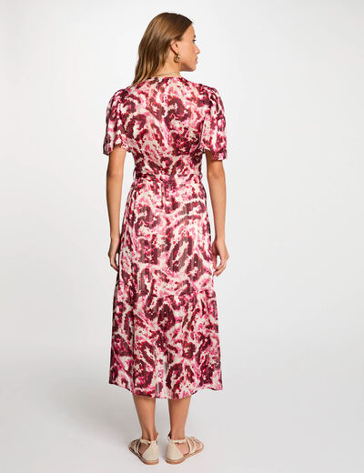 Vestido midi cruzado multicolor mujer