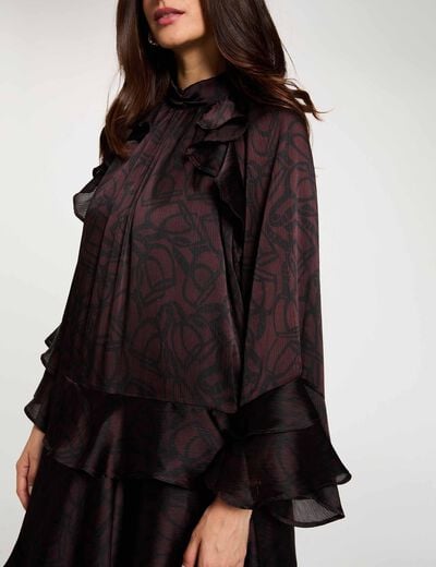 Vestido corto con cuello alto multicolor mujer