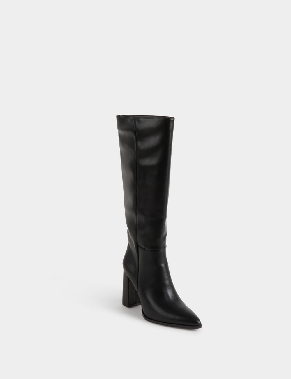 Botas con tacones y puntera fina negro mujer