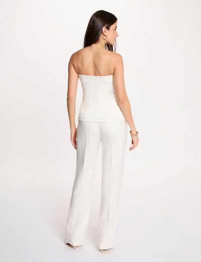Bustier de rayas sin mangas blanco mujer