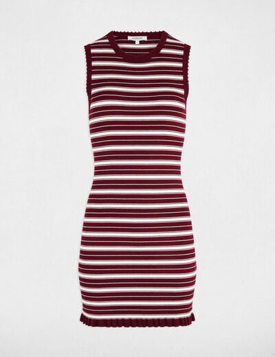 Vestido de punto sin mangas burdeos mujer