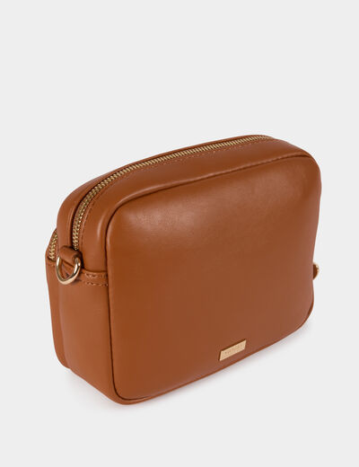 Bolso bandolera de polipiel c&aacute;mel mujer