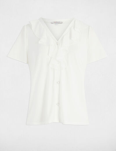 Camiseta manga corta blanco mujer