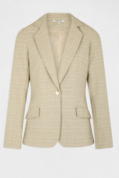 Chaqueta city recta beis mujer