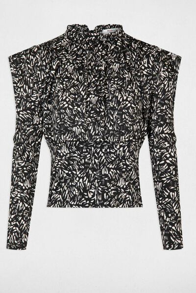 Camiseta manga larga estampado abstracto multico mujer