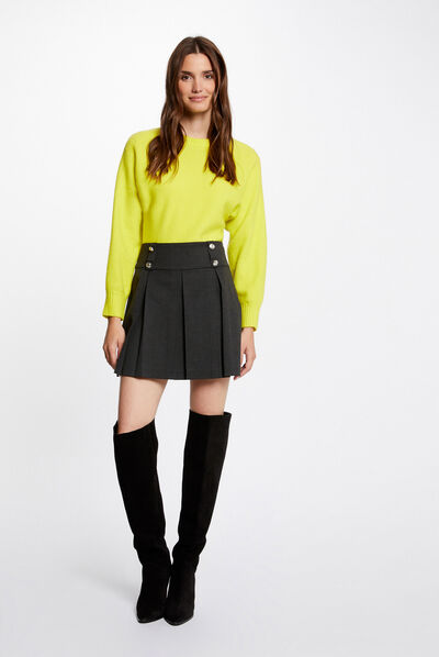 Falda evas¿ con pliegues gris anthracite mujer