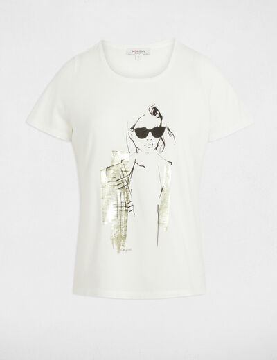 Camiseta con mensaje blanco mujer