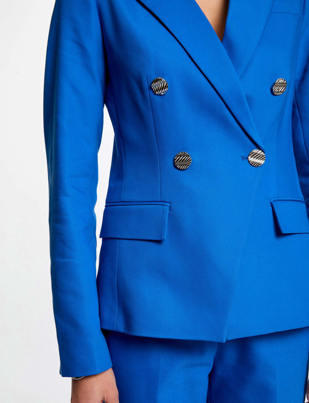 Americana doble botonadura azul eléctrico mujer