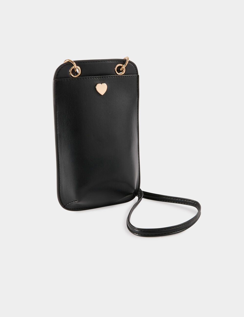Bolso con hebilla coraz&oacute;n negro mujer