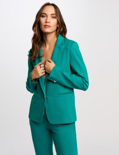 Americana corta azul turquesa mujer