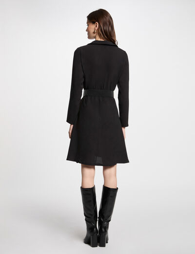 Vestido corto recto holgado negro mujer