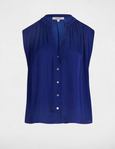 Blusa sin mangas azul eléctrico mujer