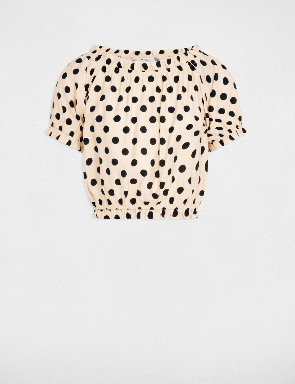 Top fluido con cuello bardot multicolor mujer