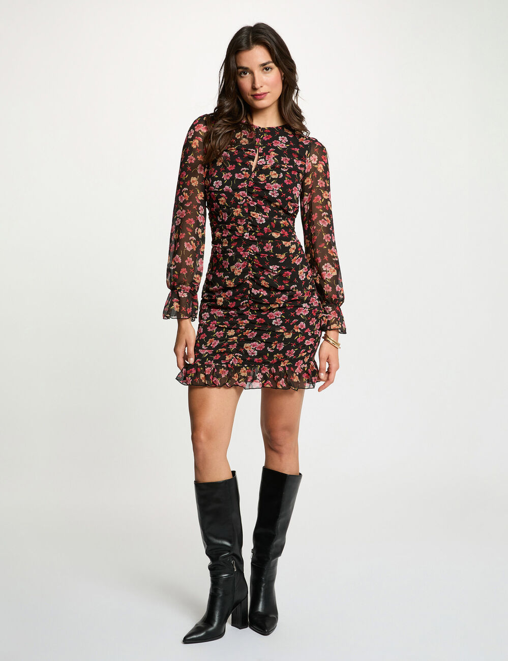 Vestido corto ajustado multicolor mujer