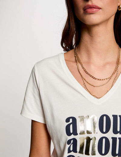Camiseta con mensaje blanco mujer