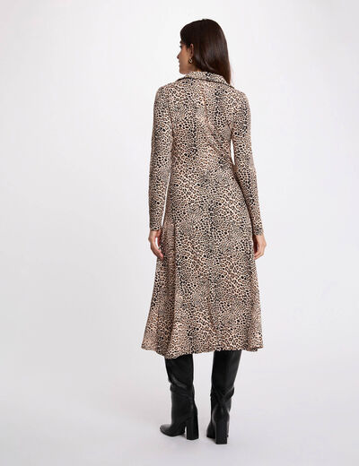Vestido camisero estampado multicolor mujer