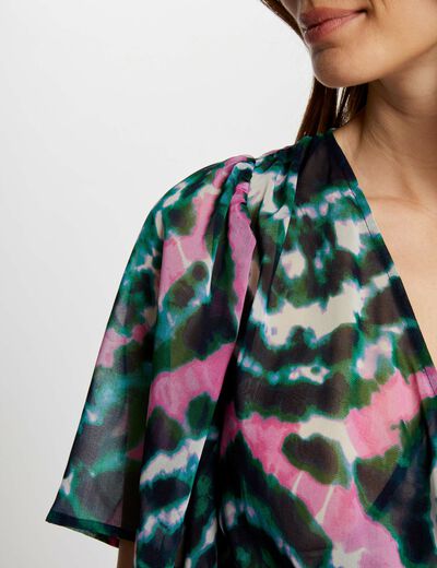 Vestido largo estampado multico mujer