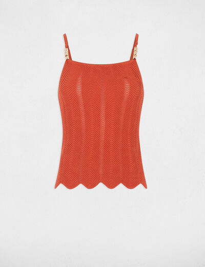 Top punto tirantes finos naranja oscuro mujer